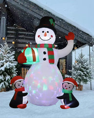 1.8m Inflatable Snowman with LED Lights - candletown.net