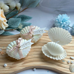 Shell Pearl Scented Candle - Freesia Wedding Favors & Holiday Gifts - candletown.net