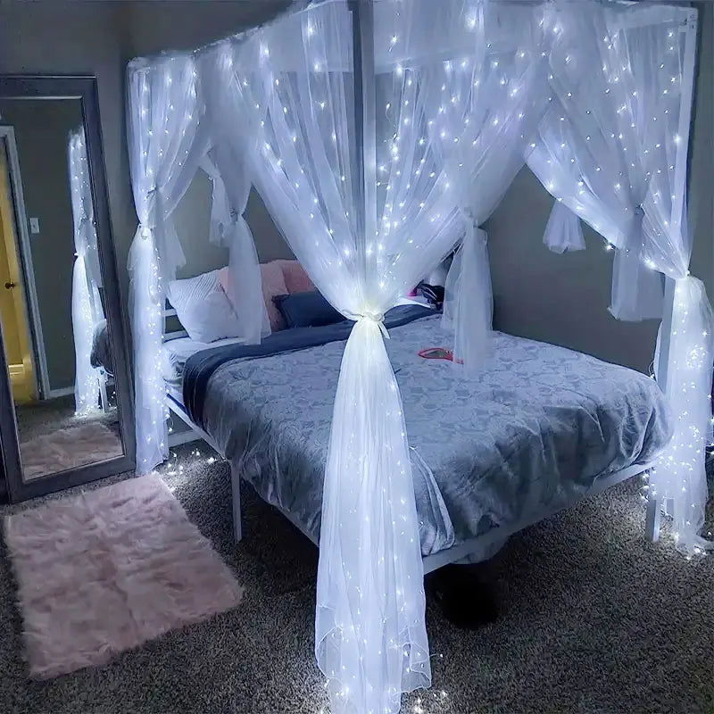 USB Curtain LED String Lights - 8 Modes Fairy Lights for Bedroom & Holiday Decor - candletown.net
