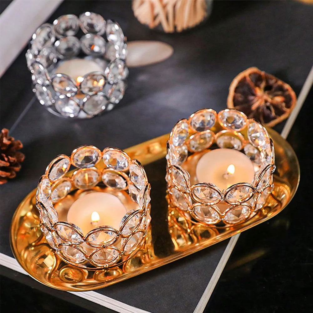 Wedding and Valentine's Day Crystal Tealight Candle Holder- Home and Table Center Decoration - candletown.net