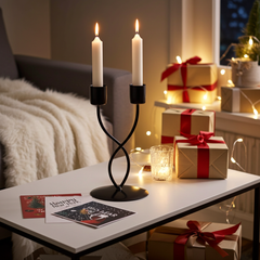 Elegant Metal Candle Holder – Vintage Iron Candelabra