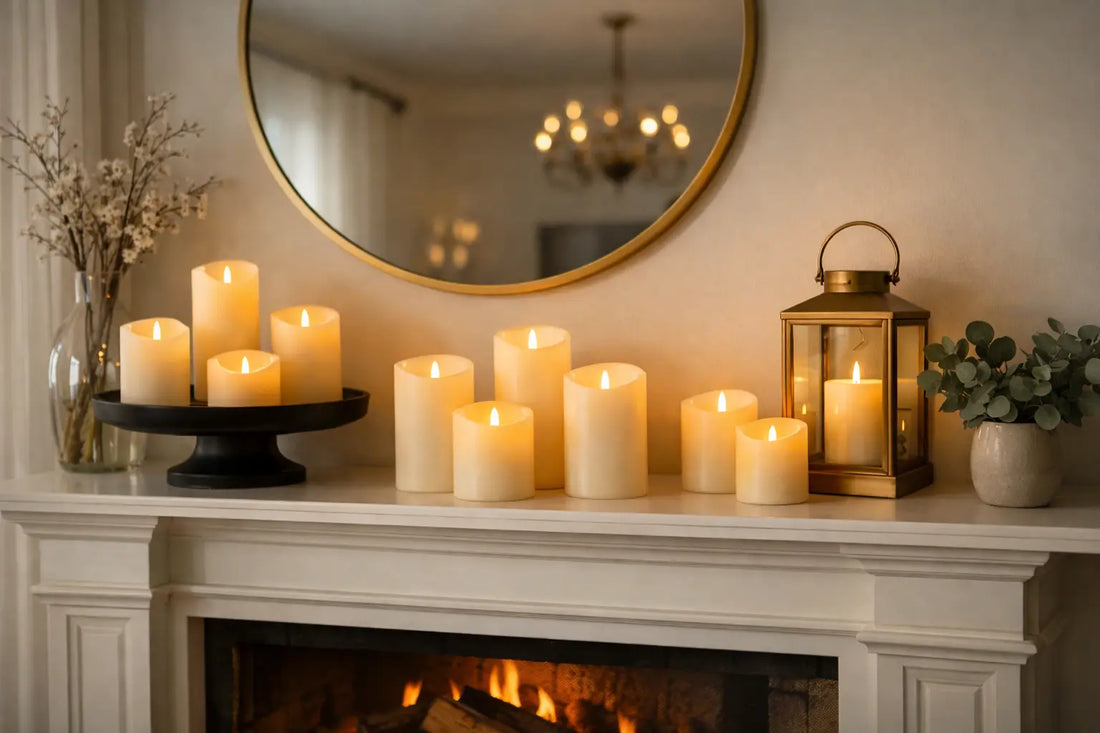 LED Candles for Fireplace Mantel Style