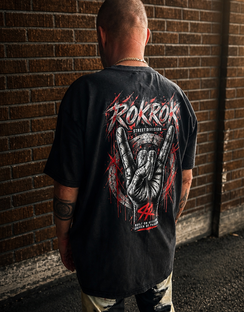 ROKROK Acid Washed Heavy Oversize T-Paita – 240 g/m²