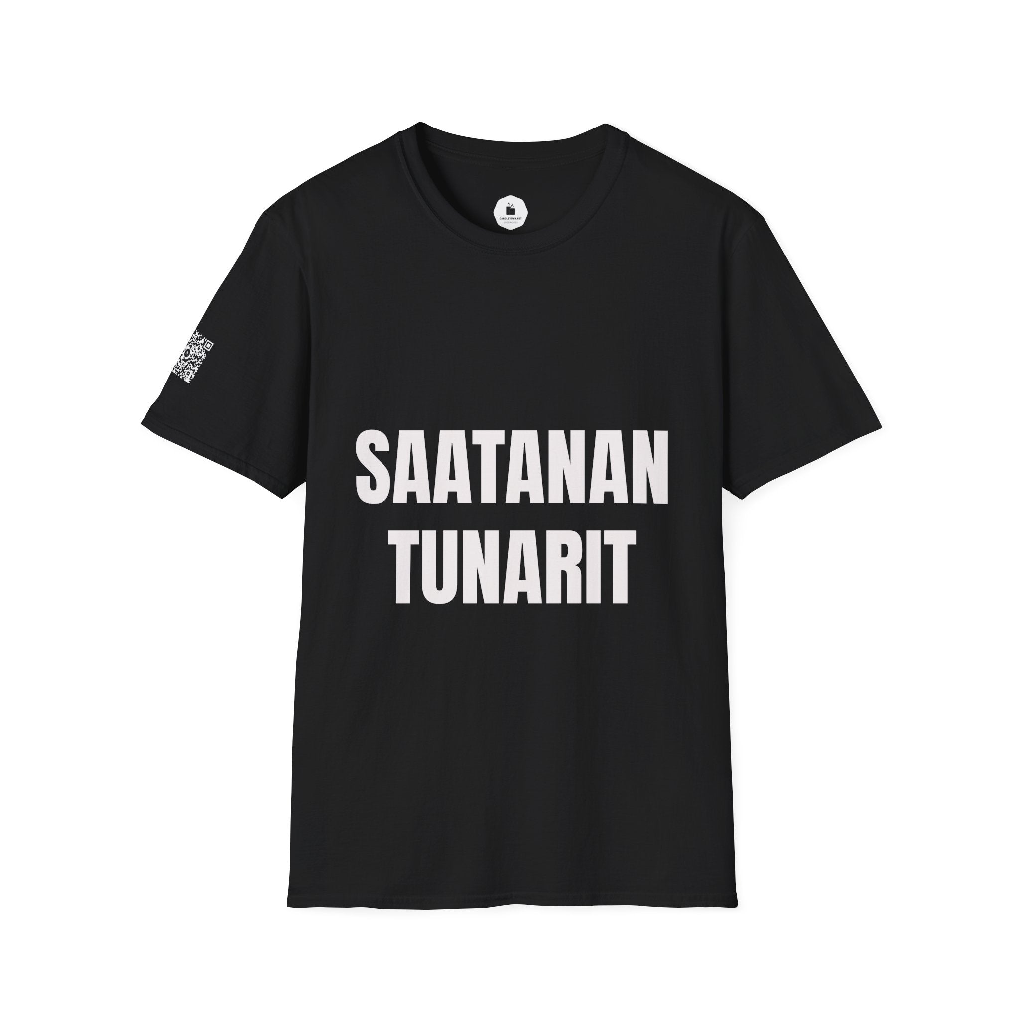 SAATANAN TUNARIT — Personalized White Graphic T‑Shirt - candletown.net