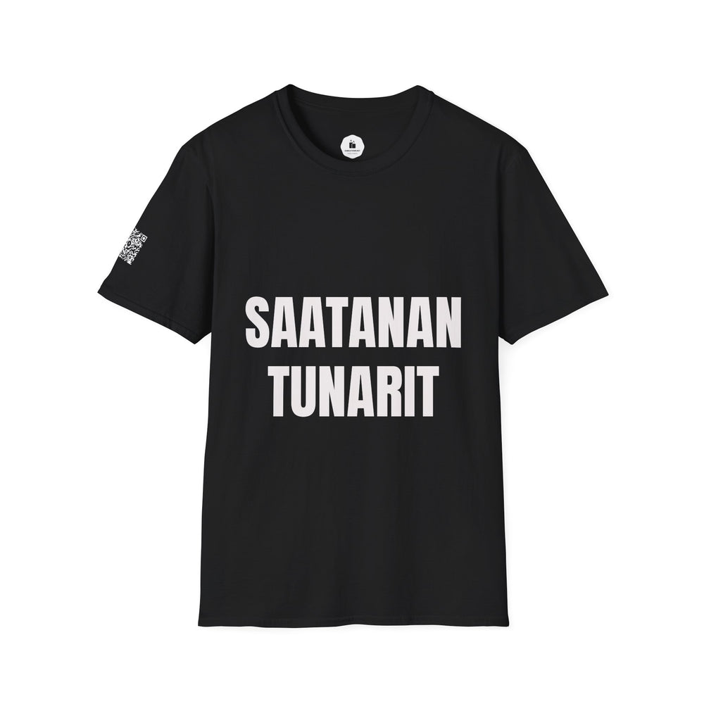 SAATANAN TUNARIT — Personalized White Graphic T‑Shirt - candletown.net