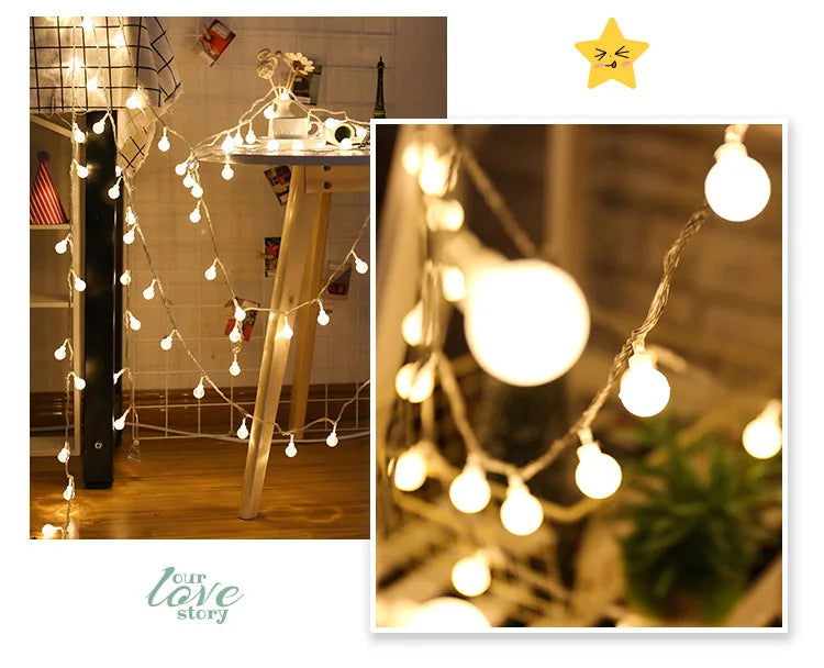 10M USB/Battery-Powered Ball LED String Lights - Waterproof Lights for Outdoor Decor - candletown.net