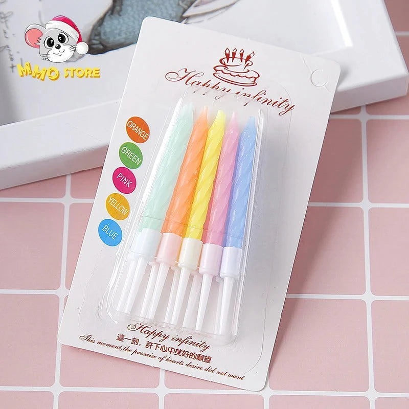 10pcs Colorful Birthday Candles with Holders - candletown.net
