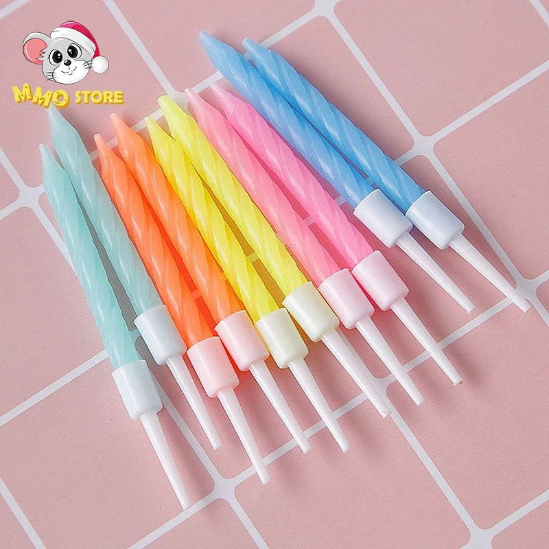 10pcs Colorful Birthday Candles with Holders - candletown.net