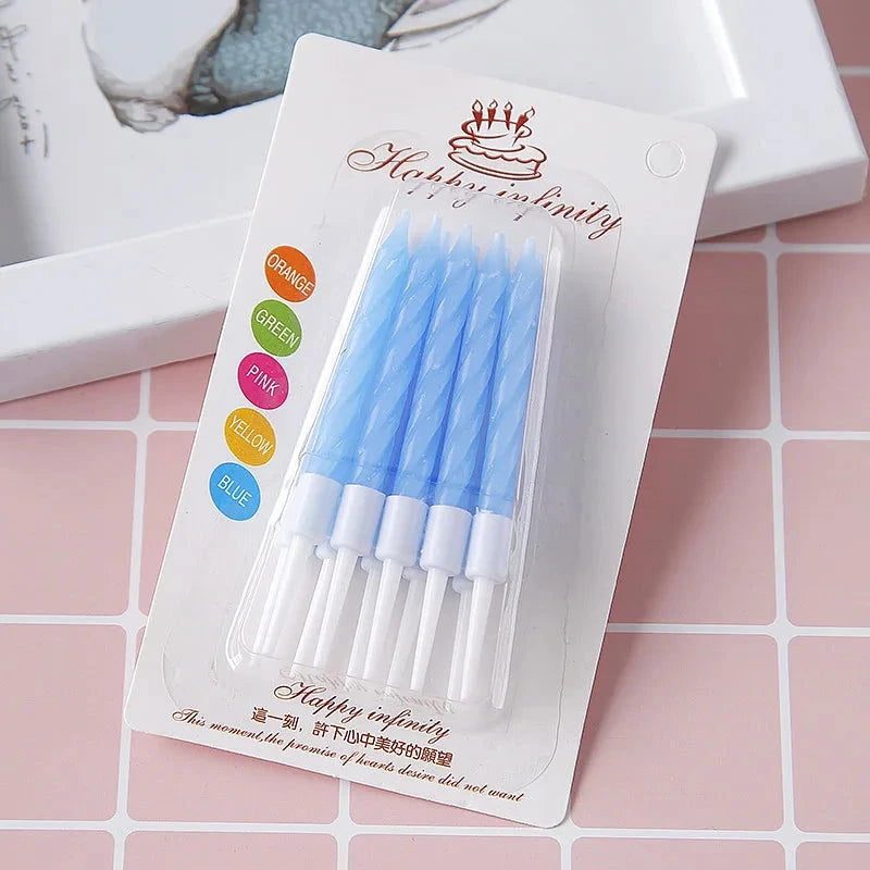 10pcs Colorful Birthday Candles with Holders - candletown.net