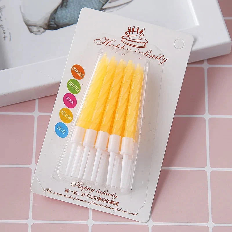 10pcs Colorful Birthday Candles with Holders - candletown.net