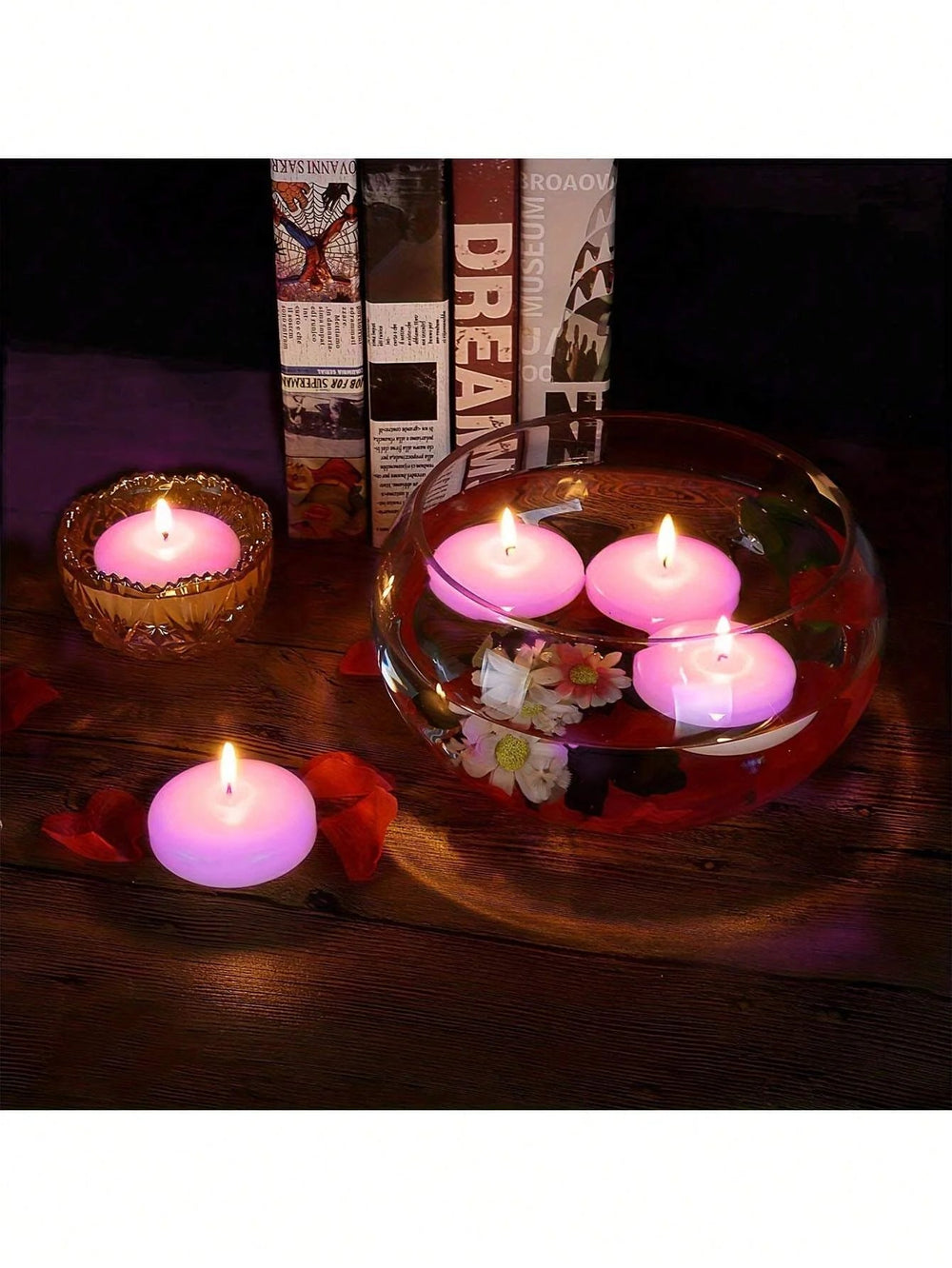 10pcs Pink Water Floating Candles - Perfect for Weddings, Home & Aromatherapy - candletown.net