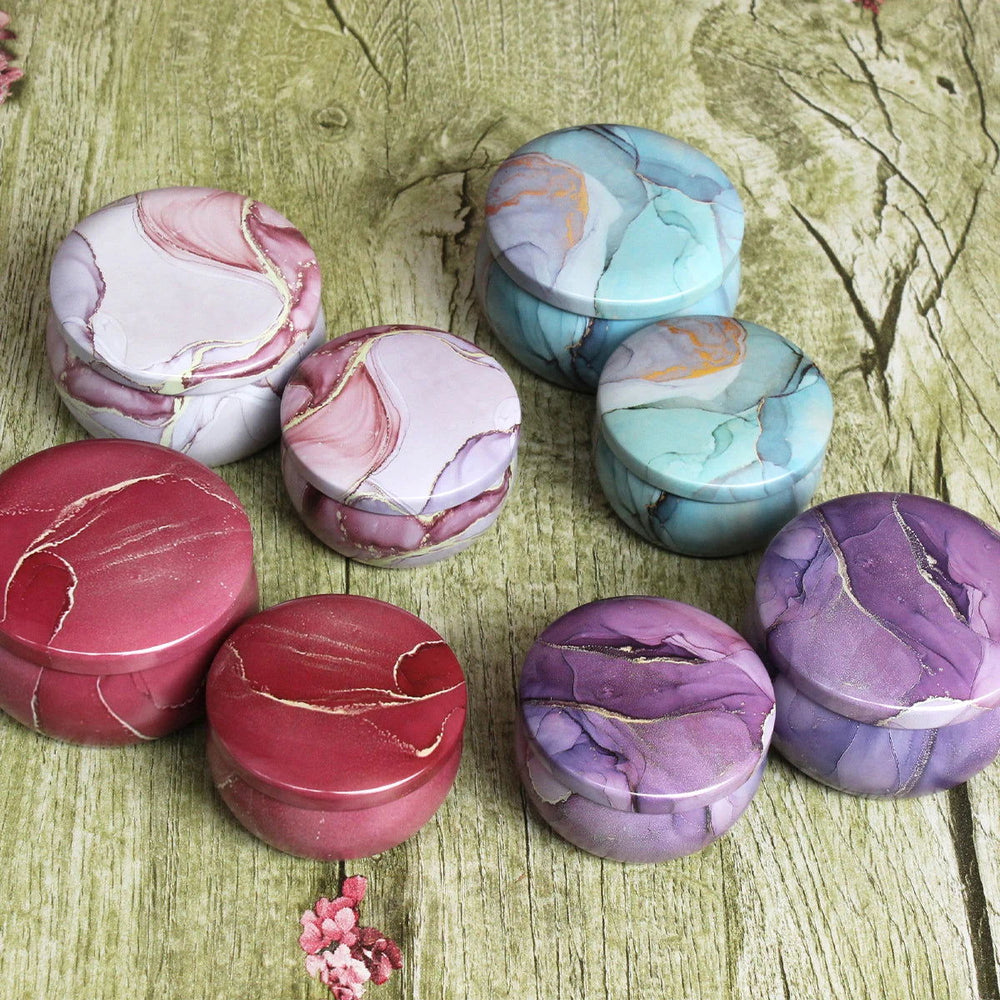 12-Piece Marble Pattern Candle Tins - Perfect for DIY Candle Making & Storage - candletown.net