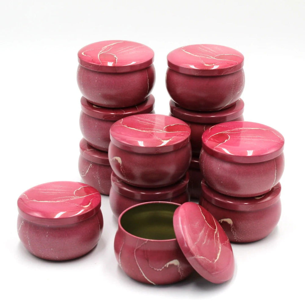 12-Piece Marble Pattern Candle Tins - Perfect for DIY Candle Making & Storage - candletown.net