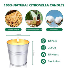 12pcs Citronella Candles for Outdoor Use - candletown.net