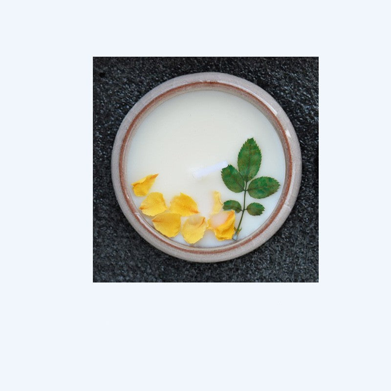 Ceramic Cup Aromatherapy Candle with Dried Flowers