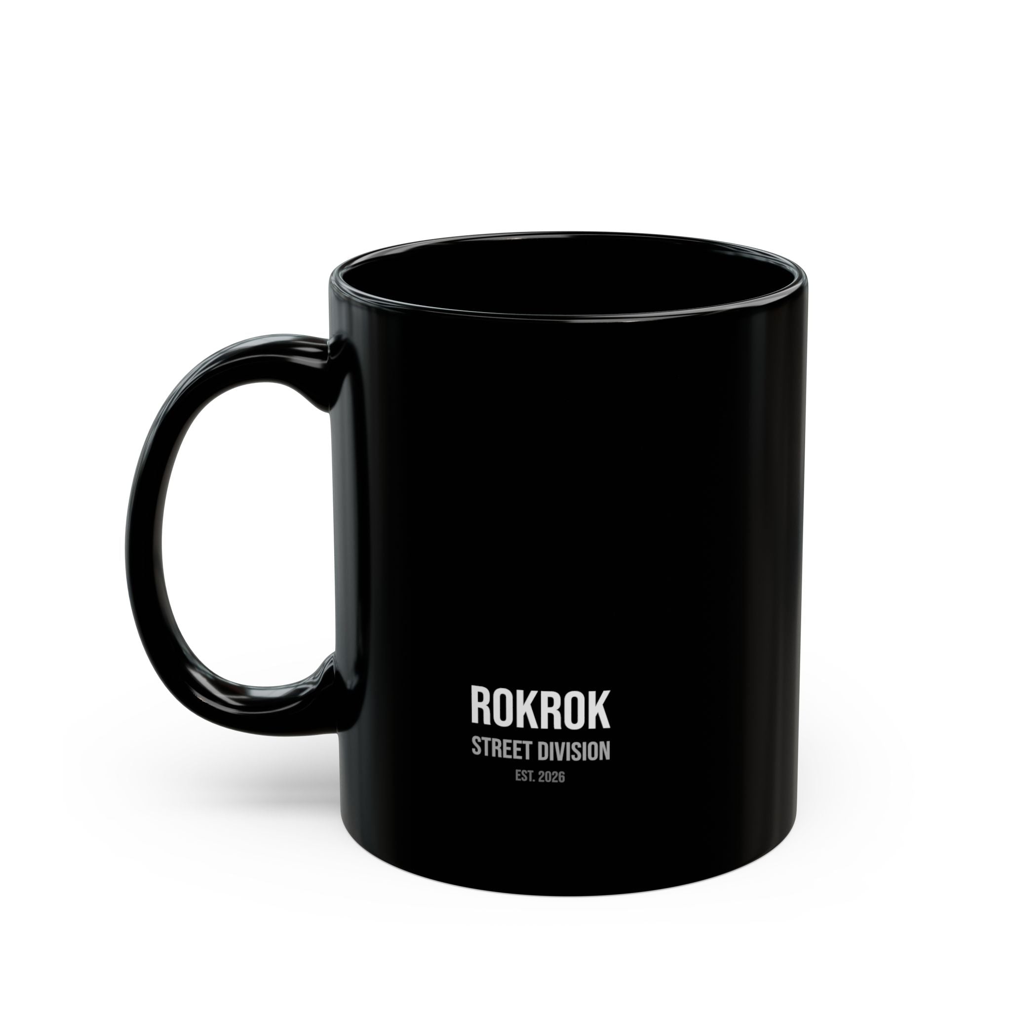 ROKROK Street Division Musta Kahvimuki – Rock Style Keraaminen Muki