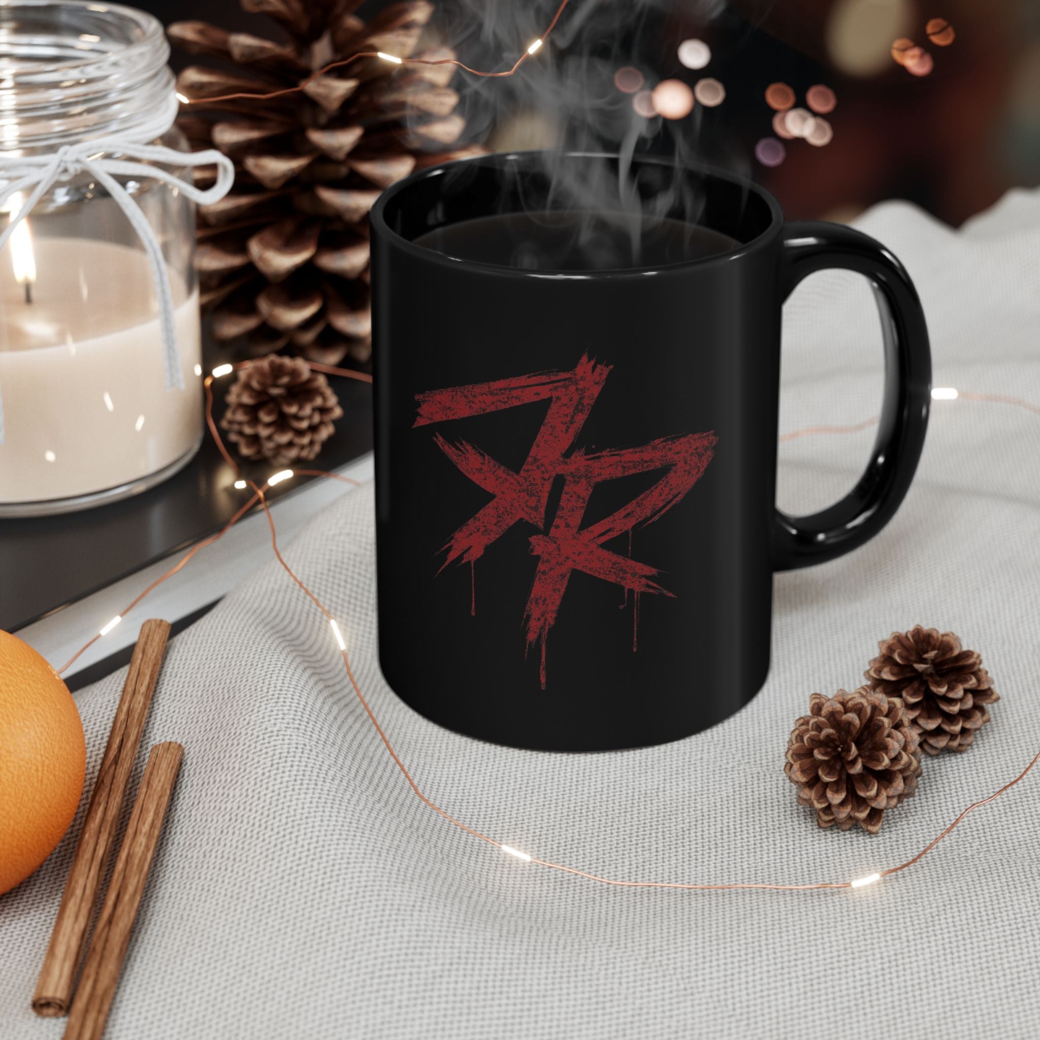 ROKROK Street Division Musta Kahvimuki – Rock Style Keraaminen Muki