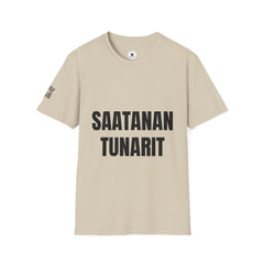 SAATANAN TUNARIT — Personalized White Graphic T‑Shirt - candletown.net