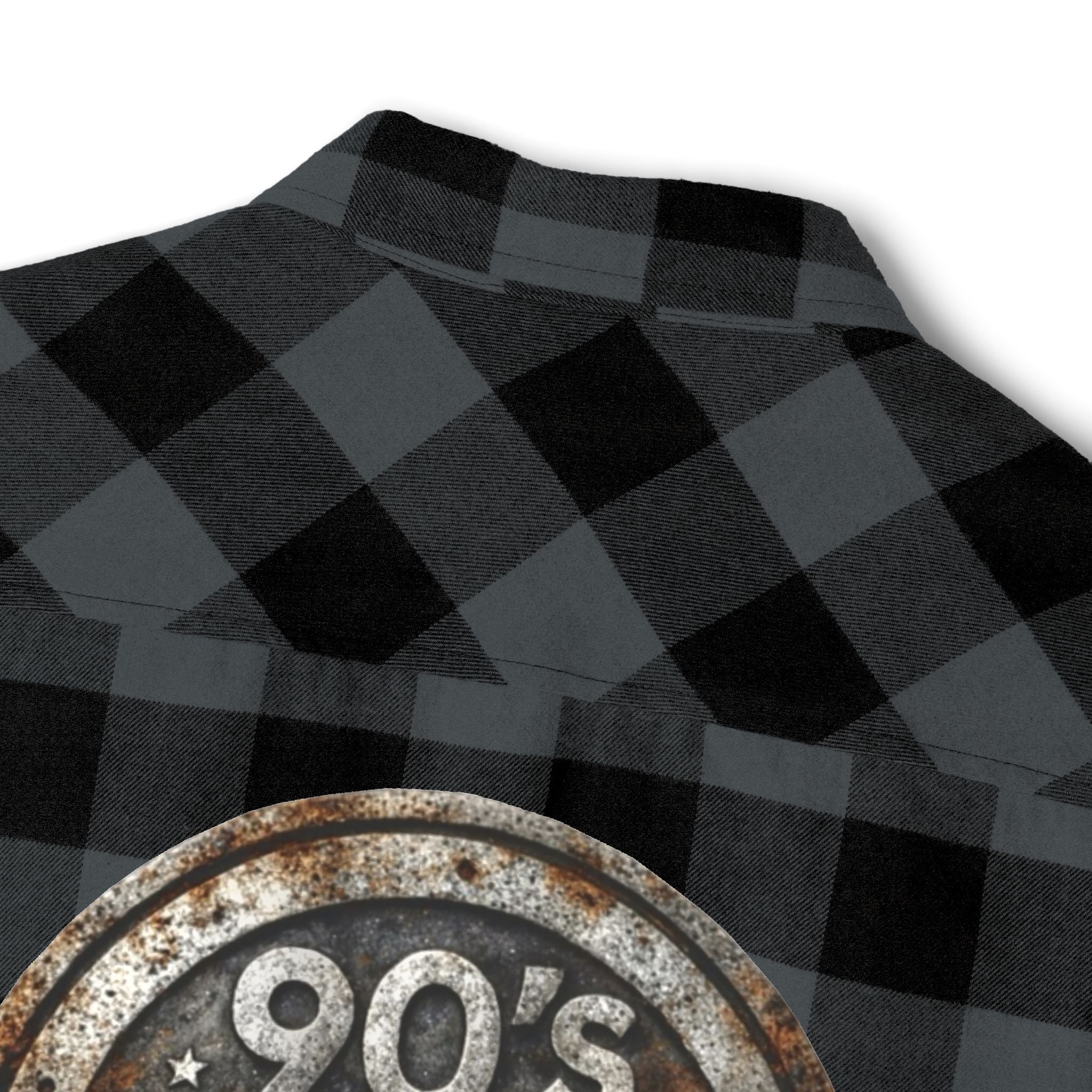 Perza 90’s Rock ONLY Vintage Round Logo Flannel Shirt - candletown.net