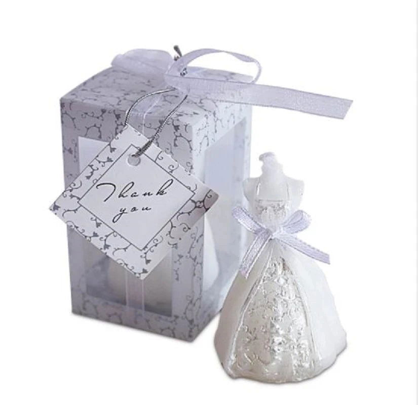15pcs Wedding Bride Dress Candle Favors - Perfect Wedding Gifts for Guests and Souvenirs - candletown.net