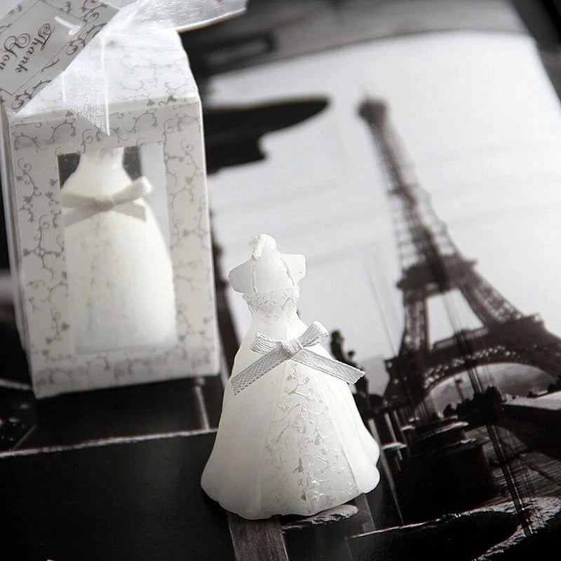 15pcs Wedding Bride Dress Candle Favors - Perfect Wedding Gifts for Guests and Souvenirs - candletown.net