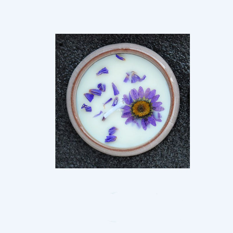 Ceramic Cup Aromatherapy Candle with Dried Flowers