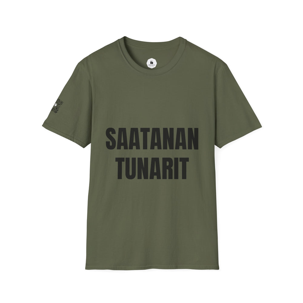 SAATANAN TUNARIT — Personalized White Graphic T‑Shirt - candletown.net