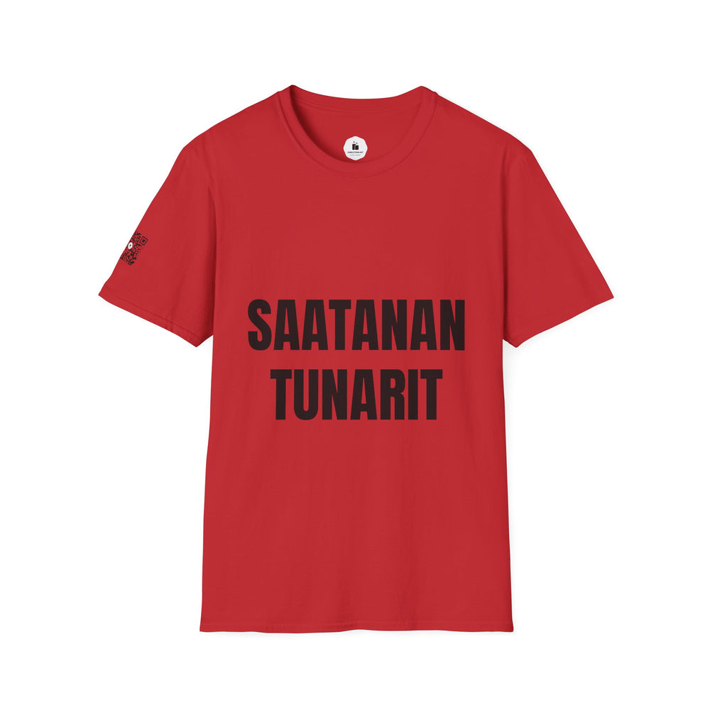 SAATANAN TUNARIT — Personalized White Graphic T‑Shirt - candletown.net