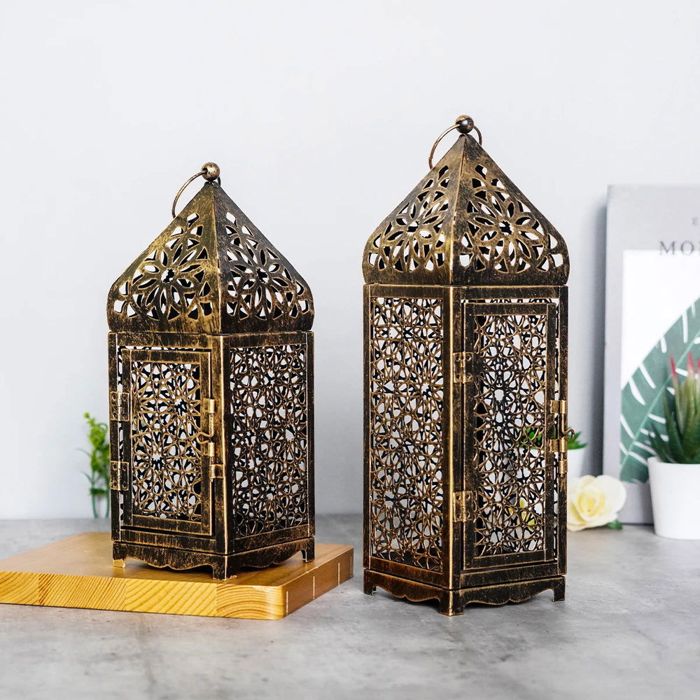 1pc Middle East Arab metal vintage Wind lights lantern candle holder table top home décor accessories, no candle - candletown.net