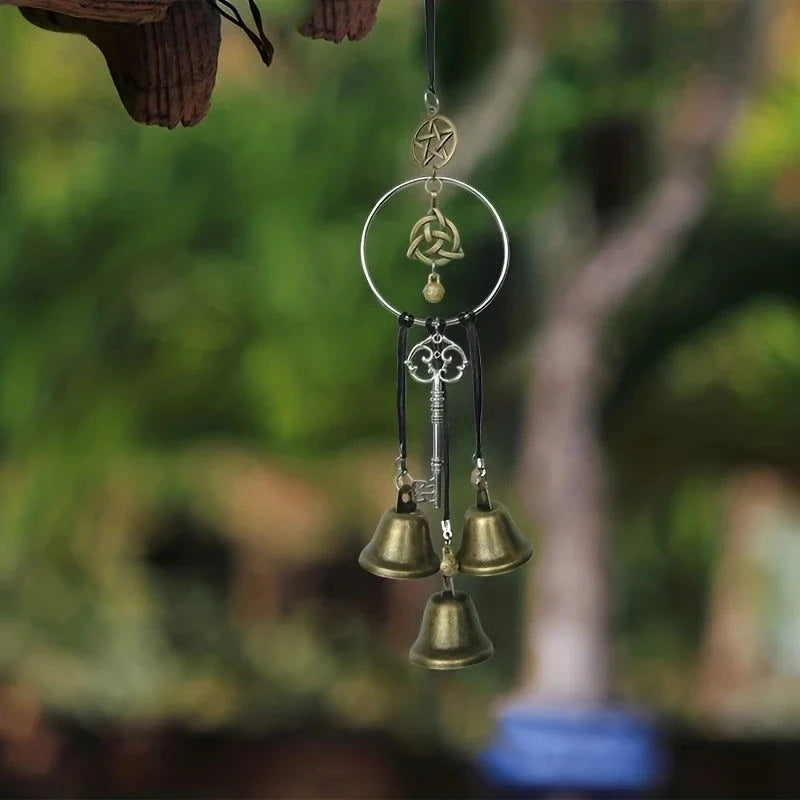 1pc witch bell doorknob hanging decorative wicker wind chime home decoration - candletown.net