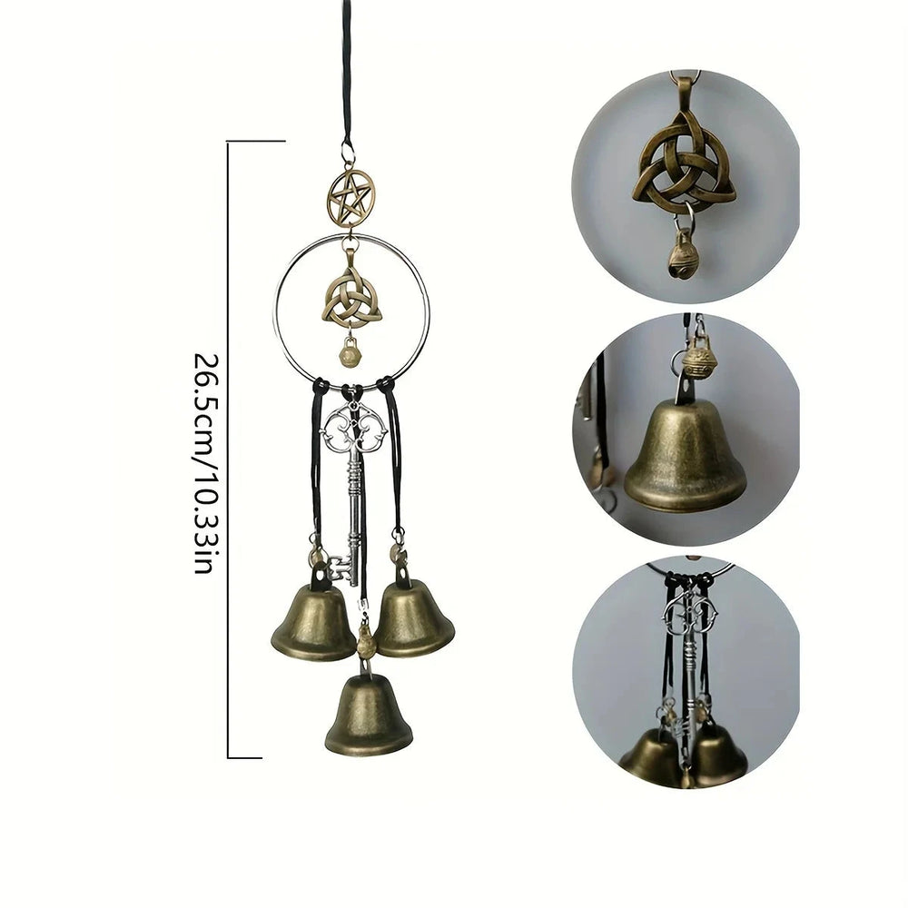 1pc witch bell doorknob hanging decorative wicker wind chime home decoration - candletown.net