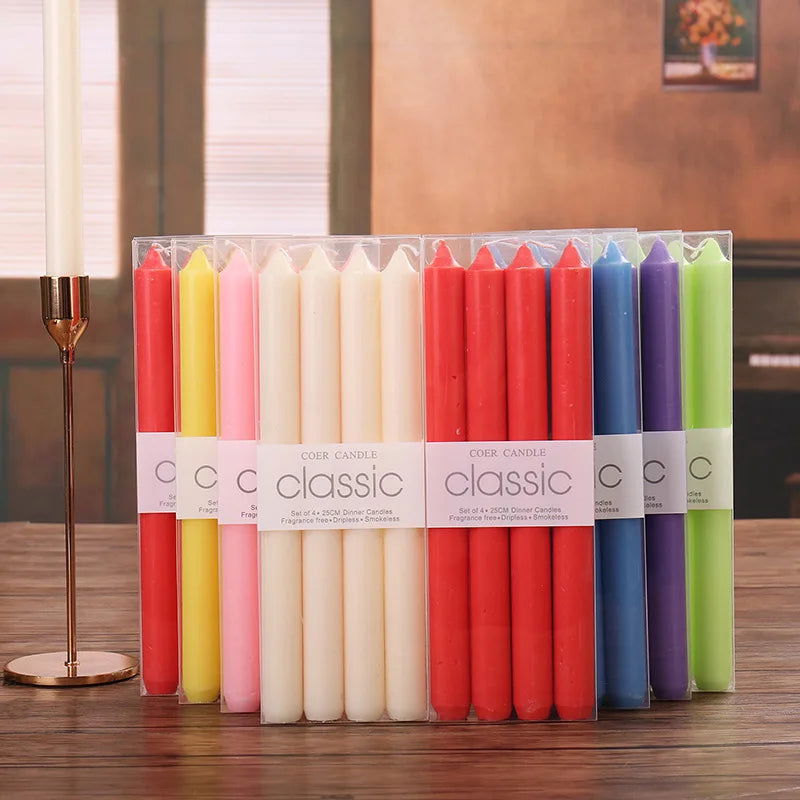 φ2.2*L25cm Household Emergency Candles Scentless Colorful Pillar Candles Party Home Decor Classic Stick Candles for Praying - candletown.net