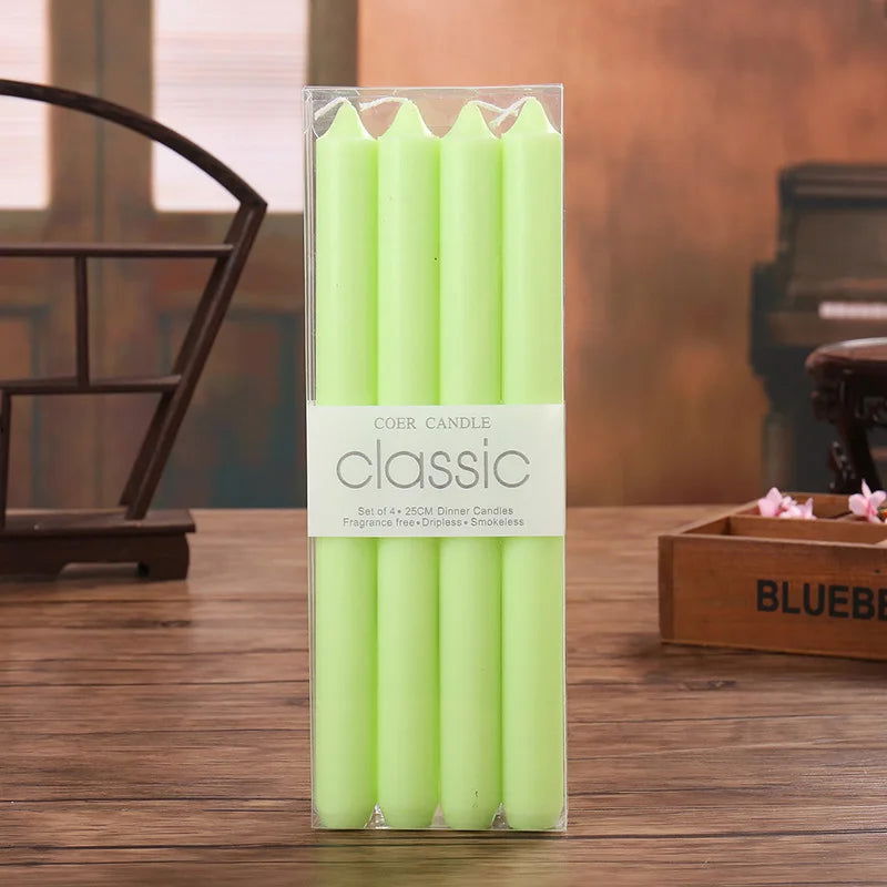 φ2.2*L25cm Household Emergency Candles Scentless Colorful Pillar Candles Party Home Decor Classic Stick Candles for Praying - candletown.net