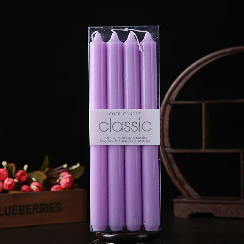 φ2.2*L25cm Household Emergency Candles Scentless Colorful Pillar Candles Party Home Decor Classic Stick Candles for Praying - candletown.net