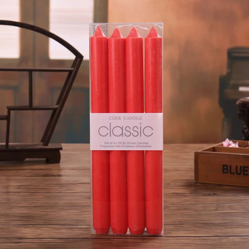 φ2.2*L25cm Household Emergency Candles Scentless Colorful Pillar Candles Party Home Decor Classic Stick Candles for Praying - candletown.net