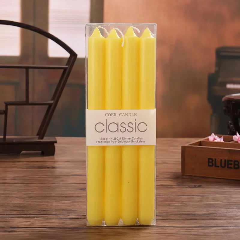 φ2.2*L25cm Household Emergency Candles Scentless Colorful Pillar Candles Party Home Decor Classic Stick Candles for Praying - candletown.net