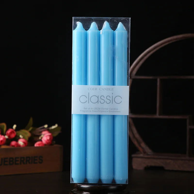 φ2.2*L25cm Household Emergency Candles Scentless Colorful Pillar Candles Party Home Decor Classic Stick Candles for Praying - candletown.net