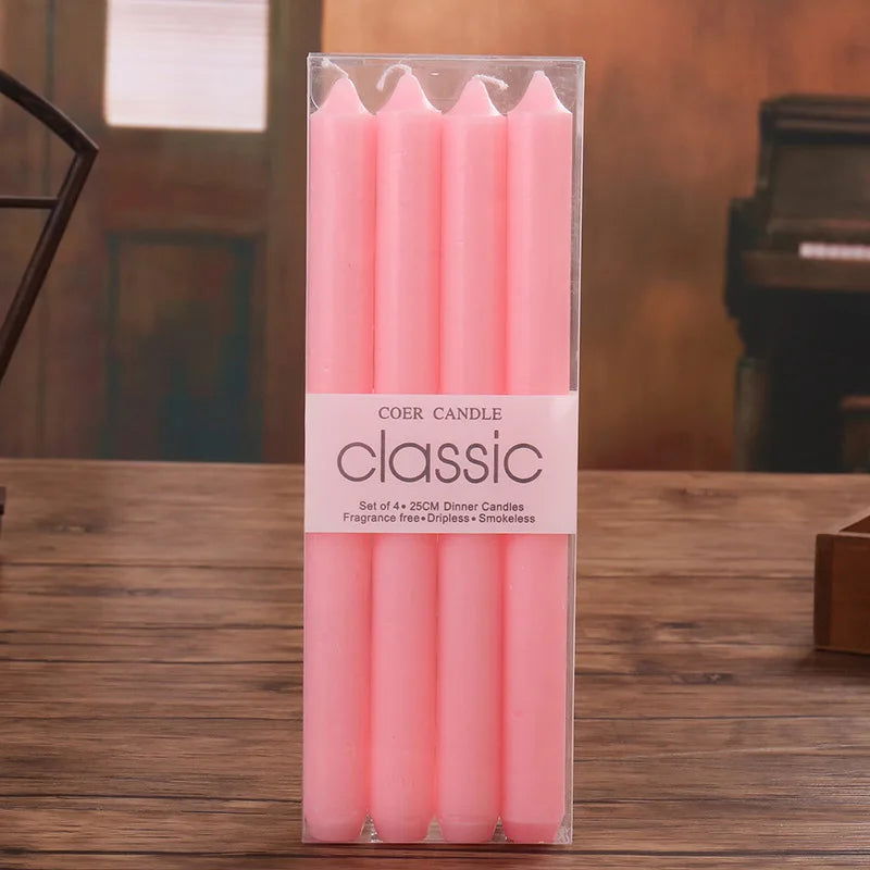 φ2.2*L25cm Household Emergency Candles Scentless Colorful Pillar Candles Party Home Decor Classic Stick Candles for Praying - candletown.net