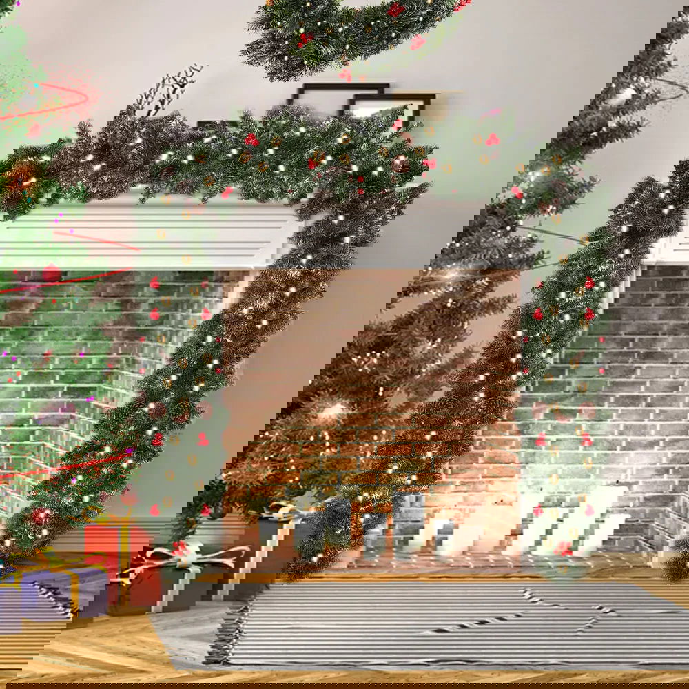 2.7m LED Christmas Garland with Pinecones - Festive Staircase & Fireplace Decor - candletown.net