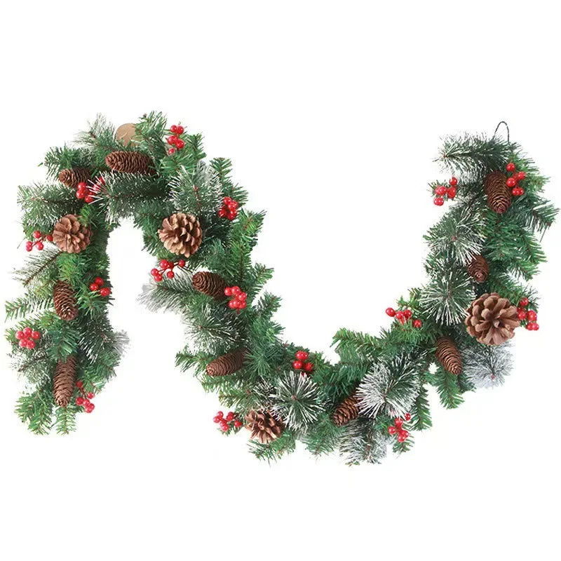 2.7m LED Christmas Garland with Pinecones - Festive Staircase & Fireplace Decor - candletown.net