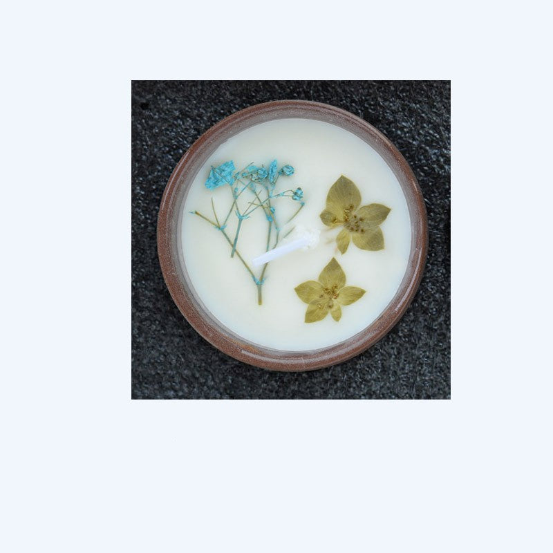 Ceramic Cup Aromatherapy Candle with Dried Flowers