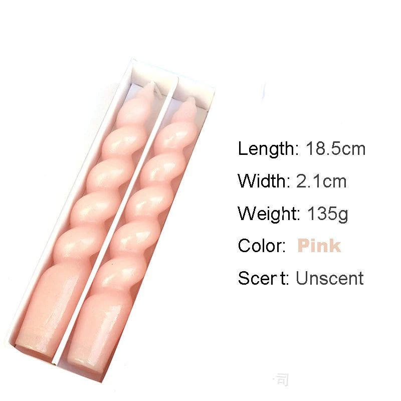 2PCS Twisted Pillar Candles - Elegant Aromatherapy Spiral Candles for Home Decoration - candletown.net