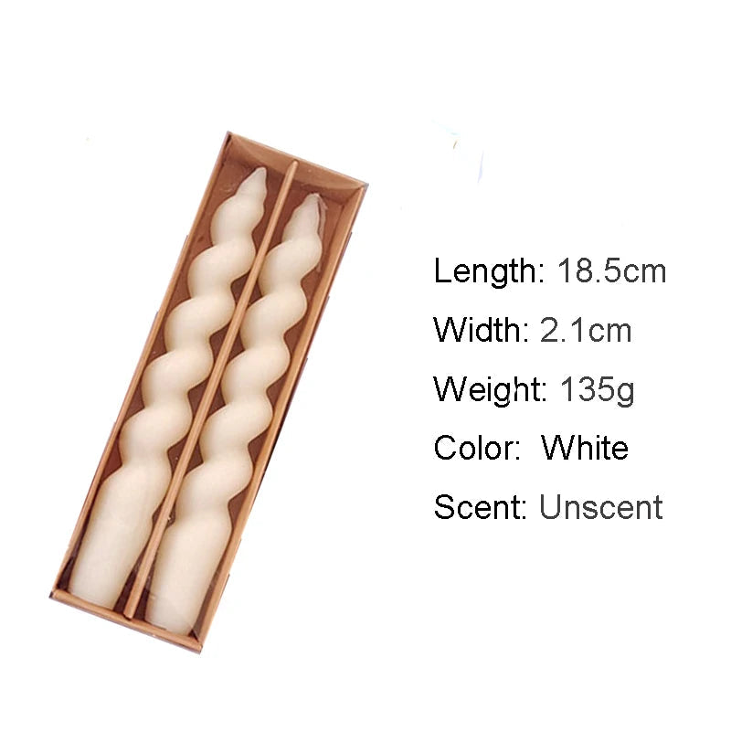 2PCS Twisted Pillar Candles - Elegant Aromatherapy Spiral Candles for Home Decoration - candletown.net