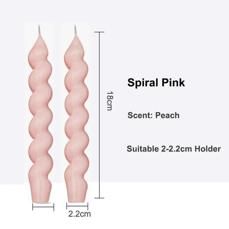 2PCS Twisted Pillar Candles - Elegant Aromatherapy Spiral Candles for Home Decoration - candletown.net