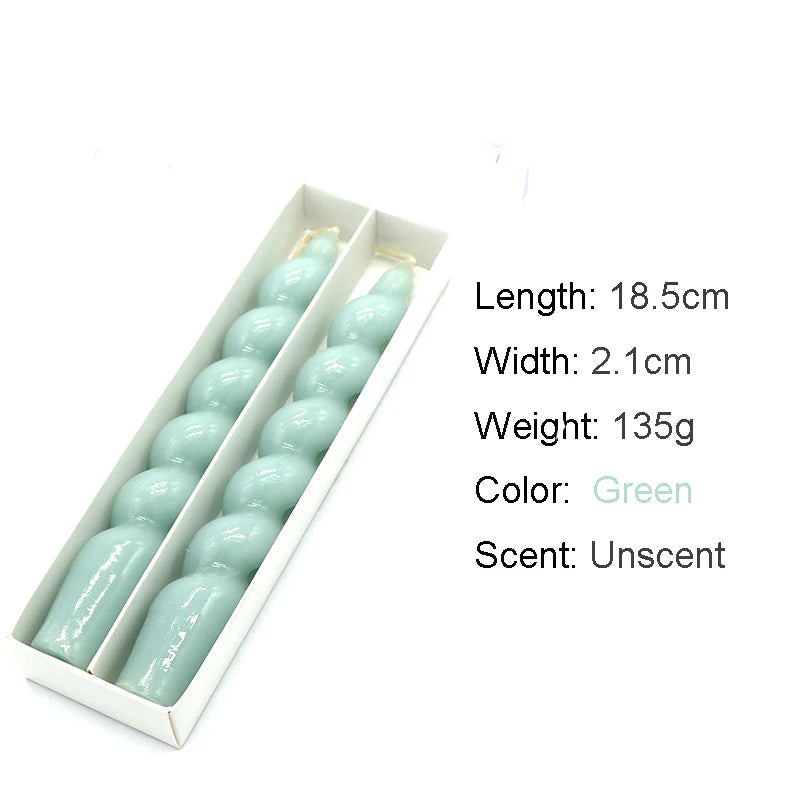 2PCS Twisted Pillar Candles - Elegant Aromatherapy Spiral Candles for Home Decoration - candletown.net