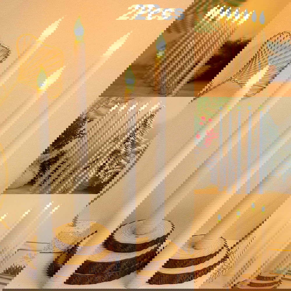 2Pcs Flameless LED Taper Candles - Elegant and Safe Candlelight for Any Occasion - candletown.net