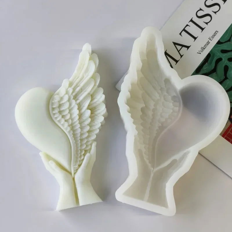 3D Love Angel Wings Silicone Candle Mold for DIY Crafts - candletown.net