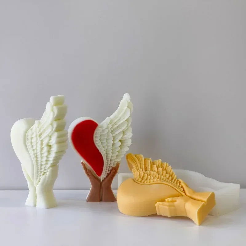 3D Love Angel Wings Silicone Candle Mold for DIY Crafts - candletown.net
