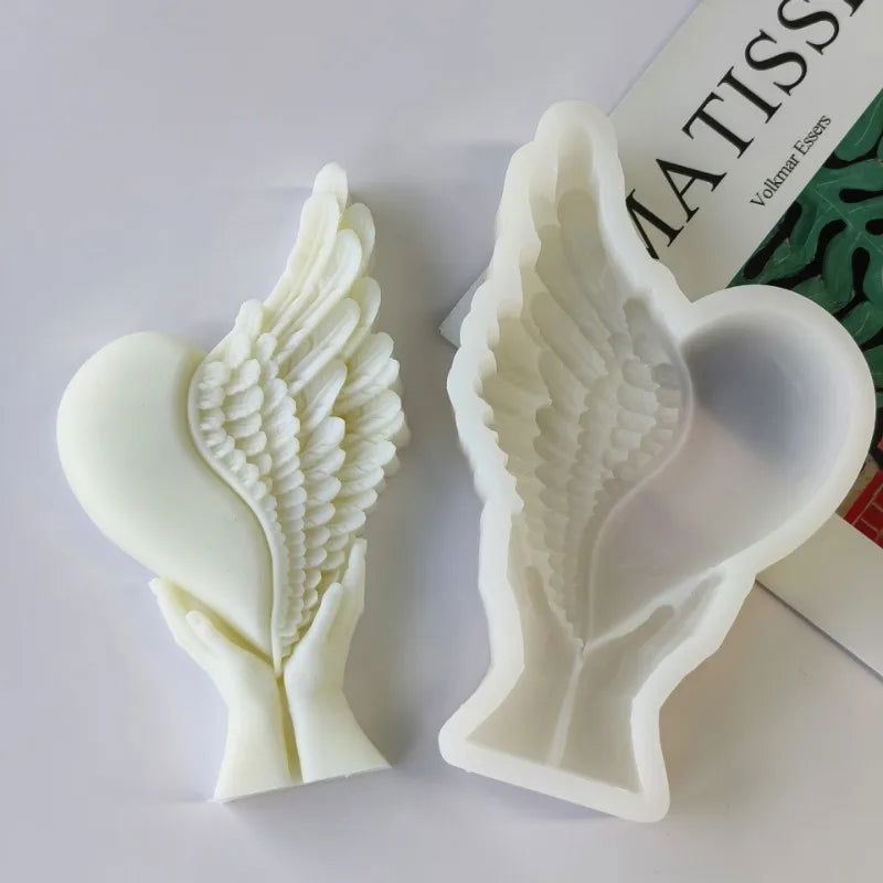 3D Love Angel Wings Silicone Candle Mold for DIY Crafts - candletown.net