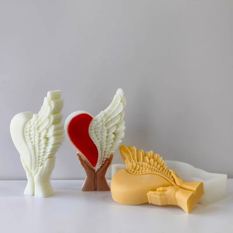 3D Love Angel Wings Silicone Candle Mold for DIY Crafts - candletown.net